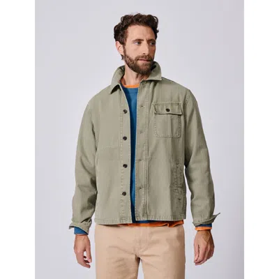 Aubin Dowse Long Sleeve Relaxed Worker Jacket In Green