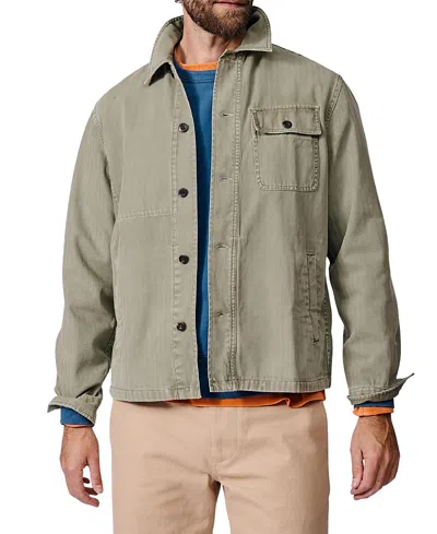 Aubin Dowse Long Sleeve Relaxed Worker Jacket In Green