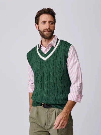 Aubin Everby V-neck Cricket Slipover Vest In Green