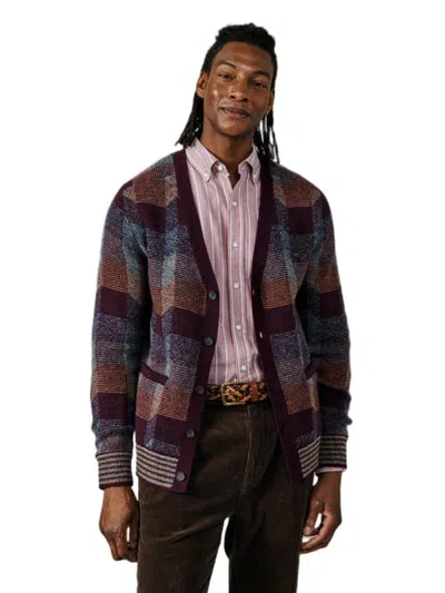 Aubin Fournier Abstract Cardigan In Red Mix