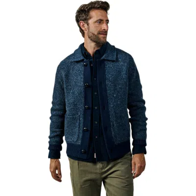 Aubin Gainsborough Button Felted Cardigan In Navy Mix
