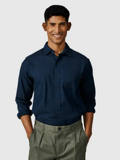 Aubin Grainsby Linen Cotton Relaxed Shirt In Blue