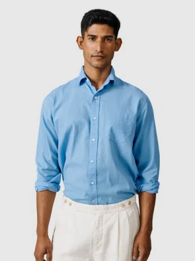 Aubin Grainsby Linen Cotton Relaxed Shirt In Blue