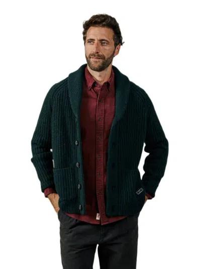 Aubin Helston Twist Chunky Cardigan In Khaki