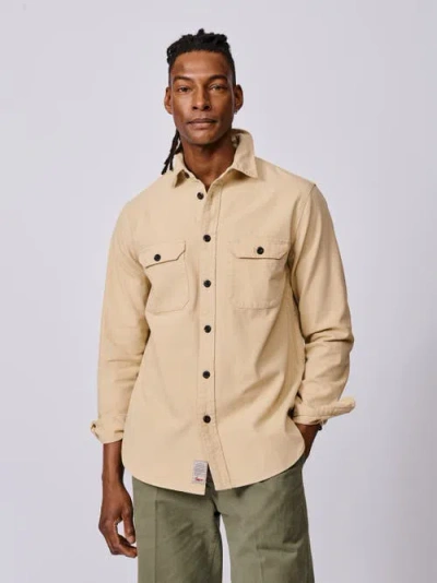 Aubin Henderson Canvas Relaxed Fit Overshirt In Neutral
