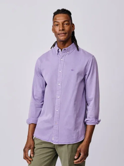 Aubin Hessle Long Sleeve Relaxed Fit Shirt In Purple