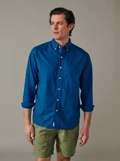 Aubin Horkstow Lightweight Oxford Shirt In Blue