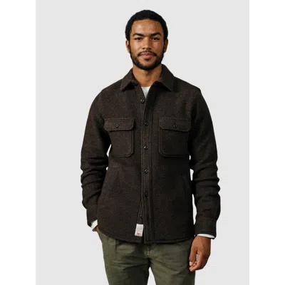 Aubin Kendale Wool Overshirt Jacket In Dark Chocolate