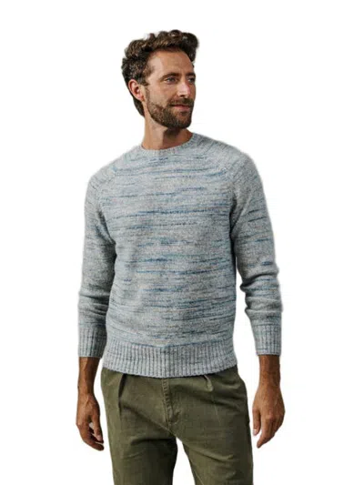 Aubin Knighton Space Dyed Crew Neck Sweater In Blues Mix