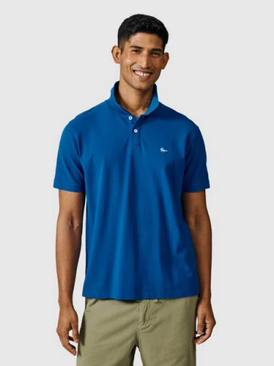 Aubin Lusby Short Sleeve Pique Polo Shirt In Blue