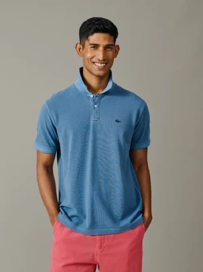 Aubin Lusby Short Sleeve Pique Polo Shirt In Blue