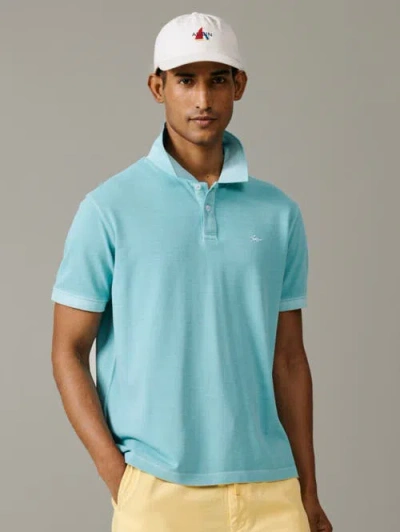 Aubin Lusby Short Sleeve Pique Polo Shirt In Blue