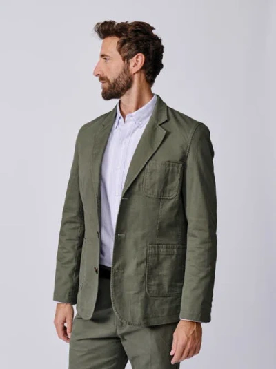 Aubin Mareham Patch Pocket Blazer In Green