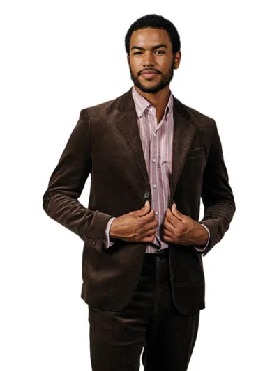 Aubin Marlborough Cord Suit Blazer In Dark Chocolate