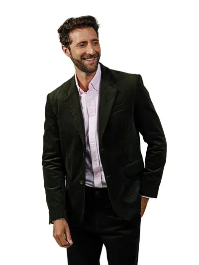 Aubin Marlborough Cord Suit Blazer In Dark Green