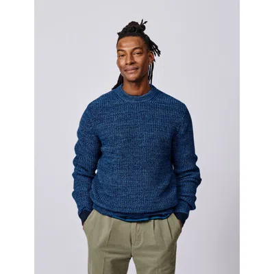 Aubin Martin Ribbed Crew Neck Sweater In Blue
