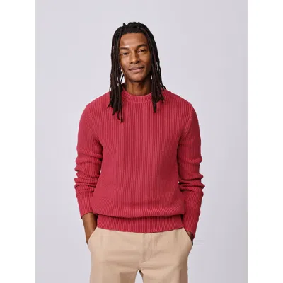 Aubin Martin Ribbed Crew Neck Sweater In Red