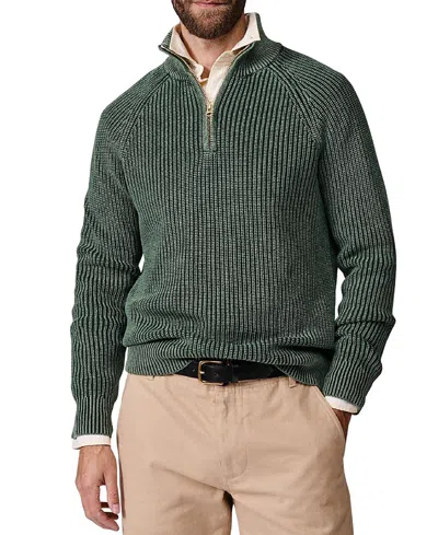 Aubin Martin Zip Neck Long Sleeve Jumper In Green