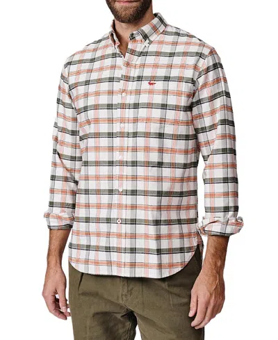 Aubin Merton Brushed Oxford Button Down Shirt In Red