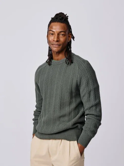 Aubin Montrose Textured Crew Neck Jumper In Green
