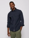 Aubin Normanby Button Up Shirt In Blue