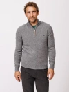 Aubin Pepper Lambswool Zip Neck Sweater In Gray