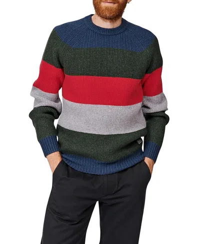 Aubin Pitt Block Stripe Crew Neck Sweater In Multi