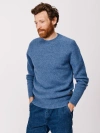 Aubin Prestwick Shetland Crew Neck Sweater In Blue