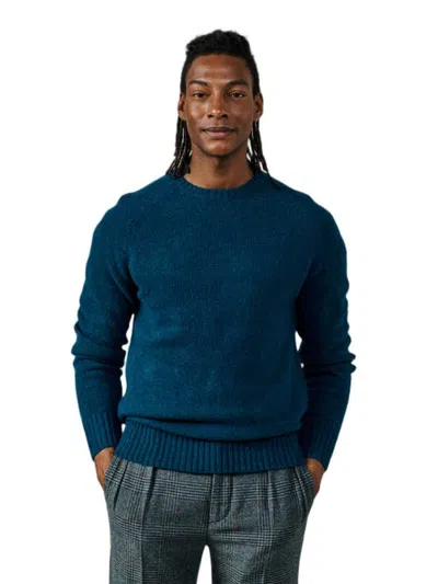 Aubin Prestwick Shetland Crew Neck Sweater In Peacock