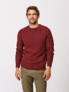 Aubin Prestwick Shetland Crew Neck Sweater In Red