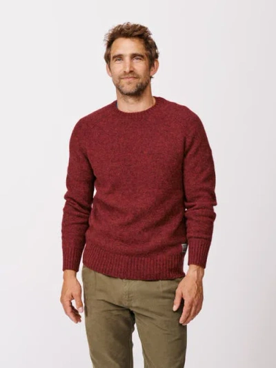 Aubin Prestwick Shetland Crew Neck Sweater In Red