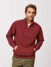 Aubin Provost Zip Neck Sweatshirt In Burgundy