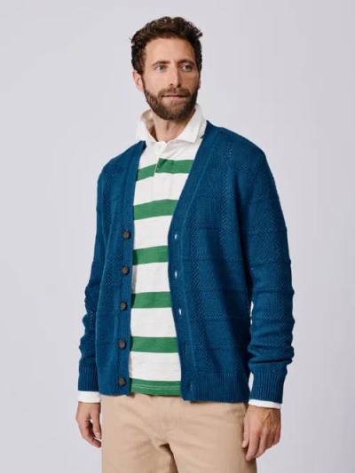 Aubin Rainham V-neck Checked Cardigan In Blue