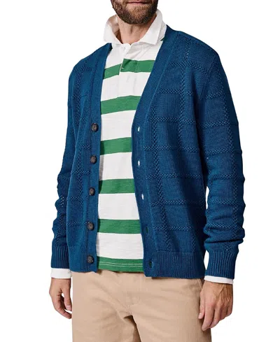 Aubin Rainham V-neck Checked Cardigan In Blue