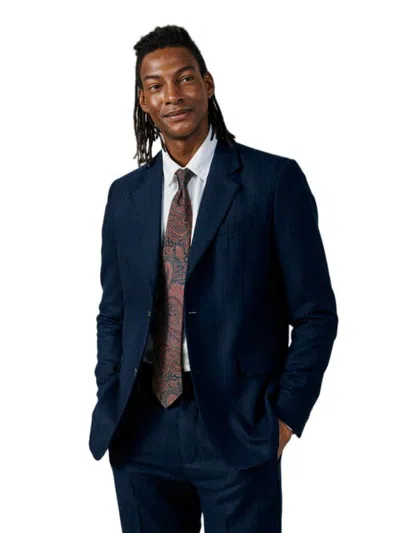 Aubin Rowley Suit Jacket In Navy Pinstripe