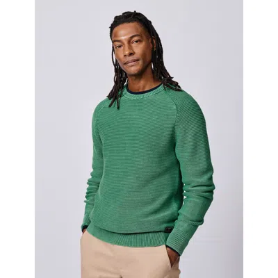 Aubin Saxilby Tuck Stitch Crew Neck Jumper In Green
