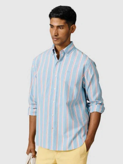 Aubin Walesby Lightweight Relaxed Oxford Shirt In Blue