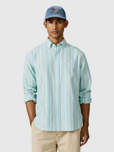 Aubin Walesby Lightweight Relaxed Oxford Shirt In Green