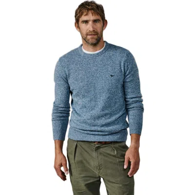 Aubin Westbourne Crew Neck Merino Sweater In Light Blue Mix