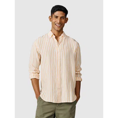 Aubin Worlaby Linen Long Sleeve Shirt In Yellow