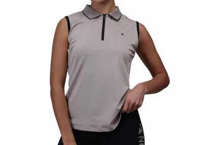 Aubrion React Sleeveless Tech Polo In Sand