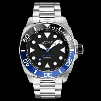 Pre-owned Audaz Sea Armour Black Automatic Men's Watch 45mm Adz-2075-05