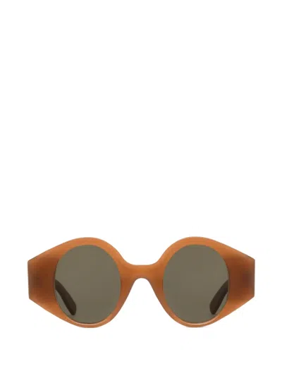 Aude Herouard Marthe Oval-frame Sunglasses In Brown
