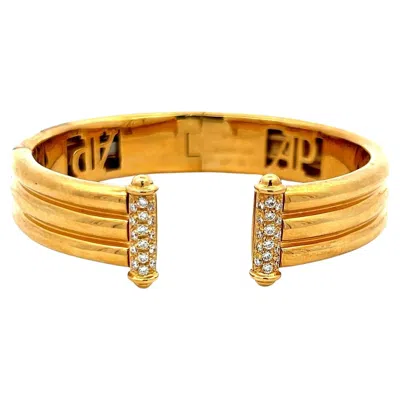 Pre-owned Audemars Piguet 0.52 Carat Round Diamond 18 Karat Yellow Gold Cuff Bracelet
