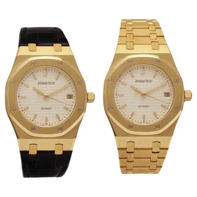 Pre-owned Audemars Piguet 18 Kt Gold  Royal Oak Automatic 14790ba Box & Papers In Multi
