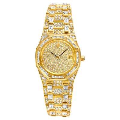 Pre-owned Audemars Piguet 18k  Royal Oak Full Factory Diamonds Wrist Watch In Multi