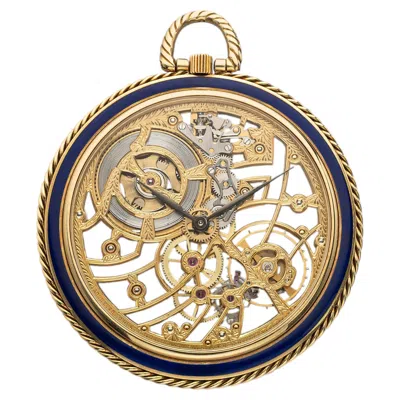 Pre-owned Audemars Piguet 1970s  Skeleton Pocket Watch 18k Yellow Gold Manual 42mm