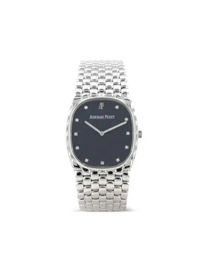 Pre-owned Audemars Piguet 1980 18k White Gold Cobra In Blue
