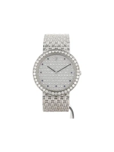 Pre-owned Audemars Piguet 1980s White Gold Diamond 34mm In Silver