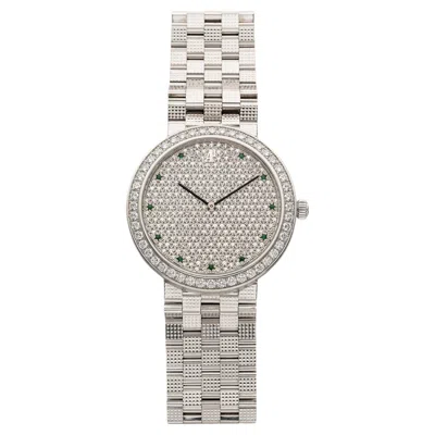 Pre-owned Audemars Piguet 2004  Pave Ultra Thin 15071bc Wg Diamond Pave Dial Manual 33 Mm In Multi